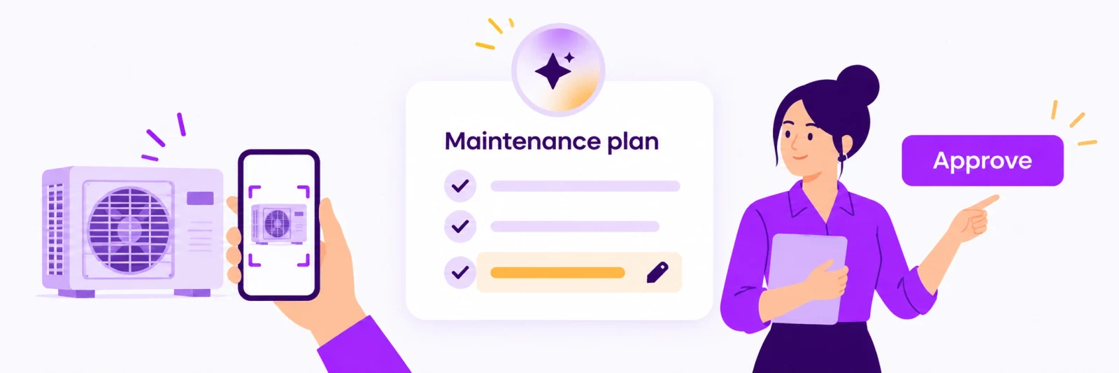 A manager reviews an AI-drafted maintenance plan