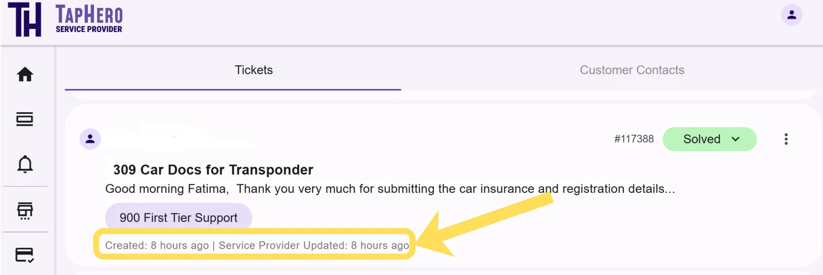 TapHero request timestamp
